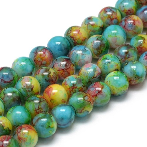 Speckled glass beads - 50,